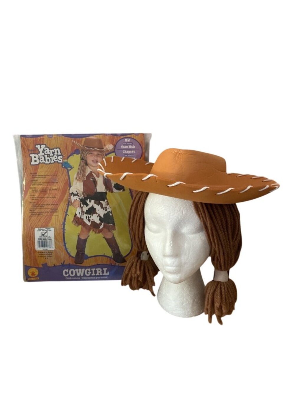 Rubies Yarn Babies Cowgirl Halloween Costume Sm 3-4 Yrs Hat Yarn Hair Dress Belt